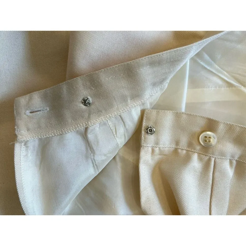80s Bullocks Wilshire Skirt Ivory Silk Blend Ciao Sport ltd Size 6 -25